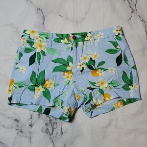 Old Navy Blue/Yellow Floral Print Everyday Shorts